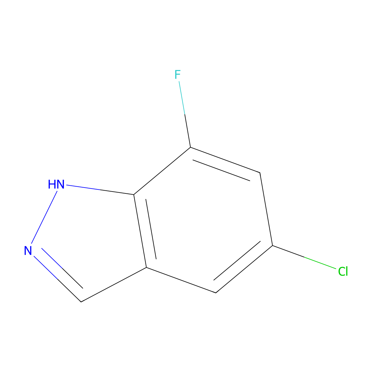 5-Chloro-7-fluoro-1H-indazole molecular structure, CAS 1352395-54-0