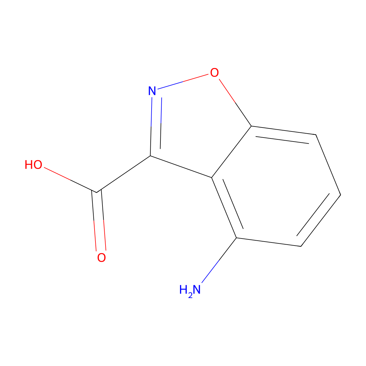 4-Aminobenzo[d]isoxazole-3-carboxylic acid molecular structure, CAS 1352395-56-2