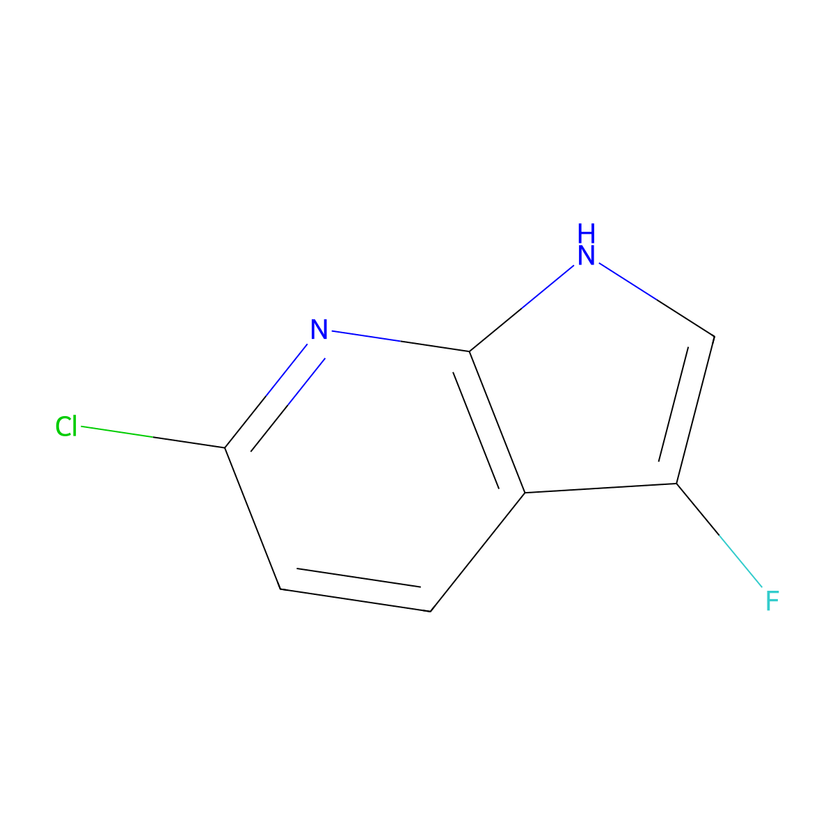 6-Chloro-3-fluoro-1H-pyrrolo[2,3-b]pyridine molecular structure, CAS 1352395-89-1