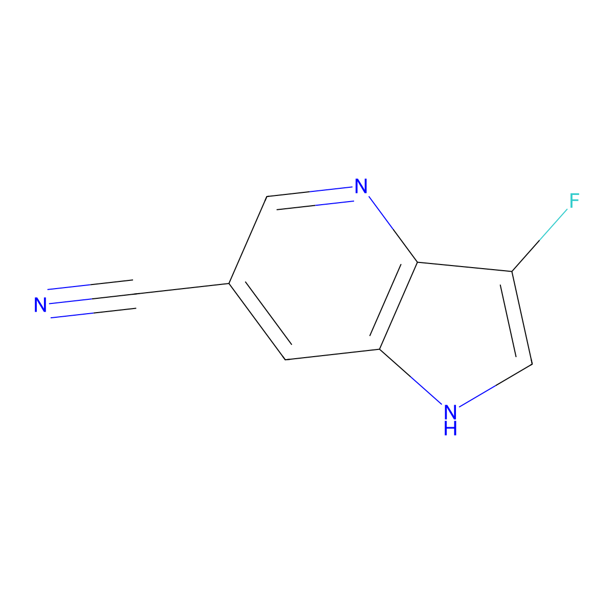 3-Fluoro-1H-pyrrolo[3,2-b]pyridine-6-carbonitrile molecular structure, CAS 1352395-94-8