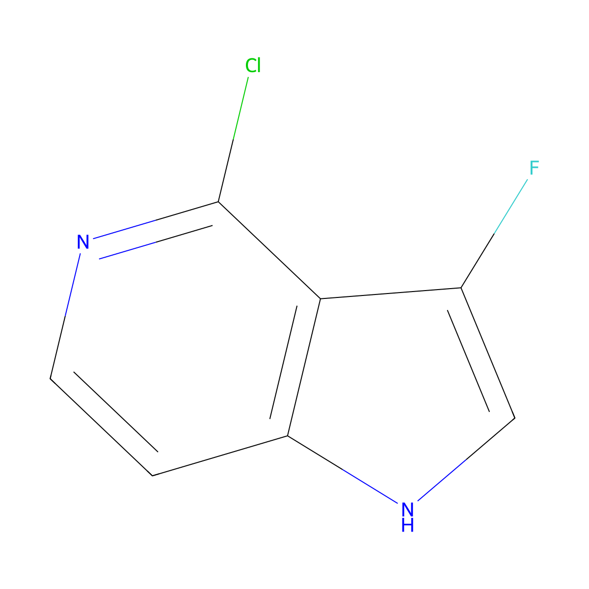 4-Chloro-3-fluoro-1H-pyrrolo[3,2-c]pyridine molecular structure, CAS 1352395-97-1
