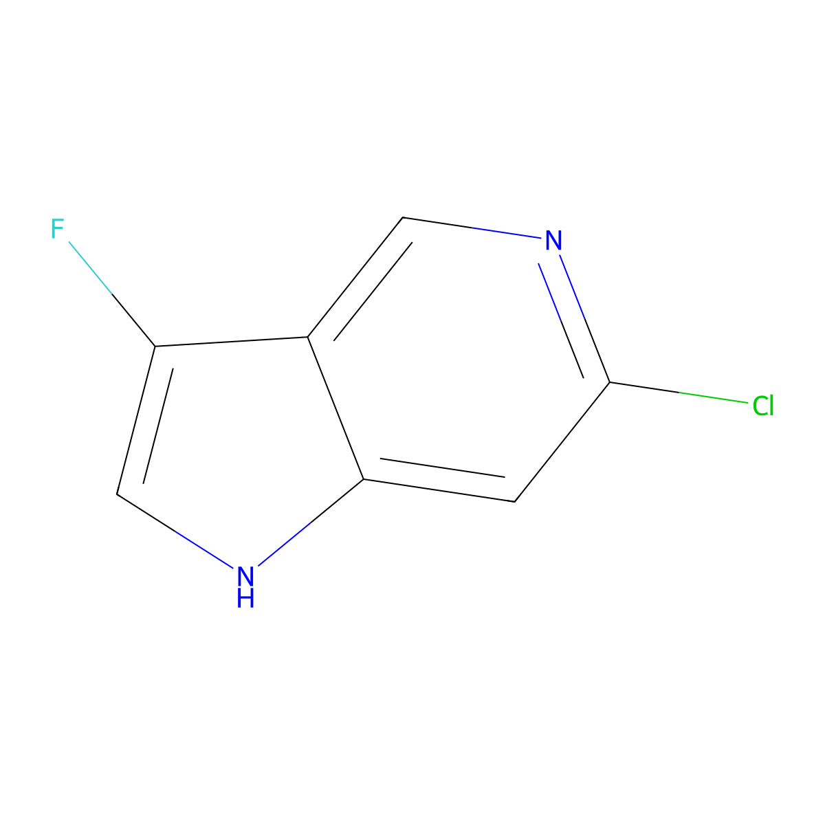 6-Chloro-3-fluoro-1H-pyrrolo[3,2-c]pyridine molecular structure, CAS 1352395-98-2