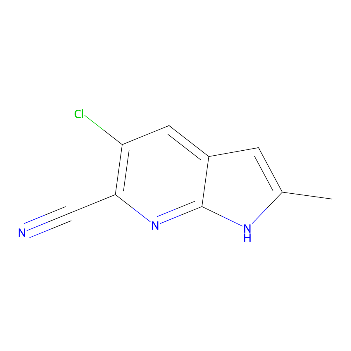 5-Chloro-6-cyano-2-methyl-7-azaindole molecular structure, CAS 1352396-10-1