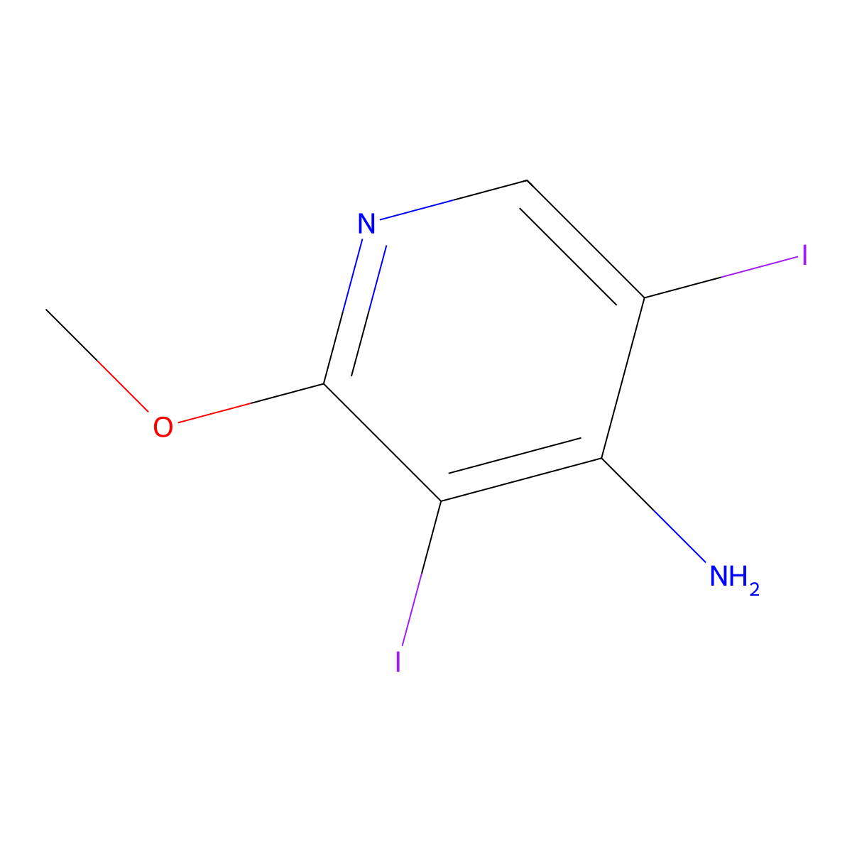 3,5-Diiodo-2-methoxypyridin-4-amine molecular structure, CAS 1352396-29-2