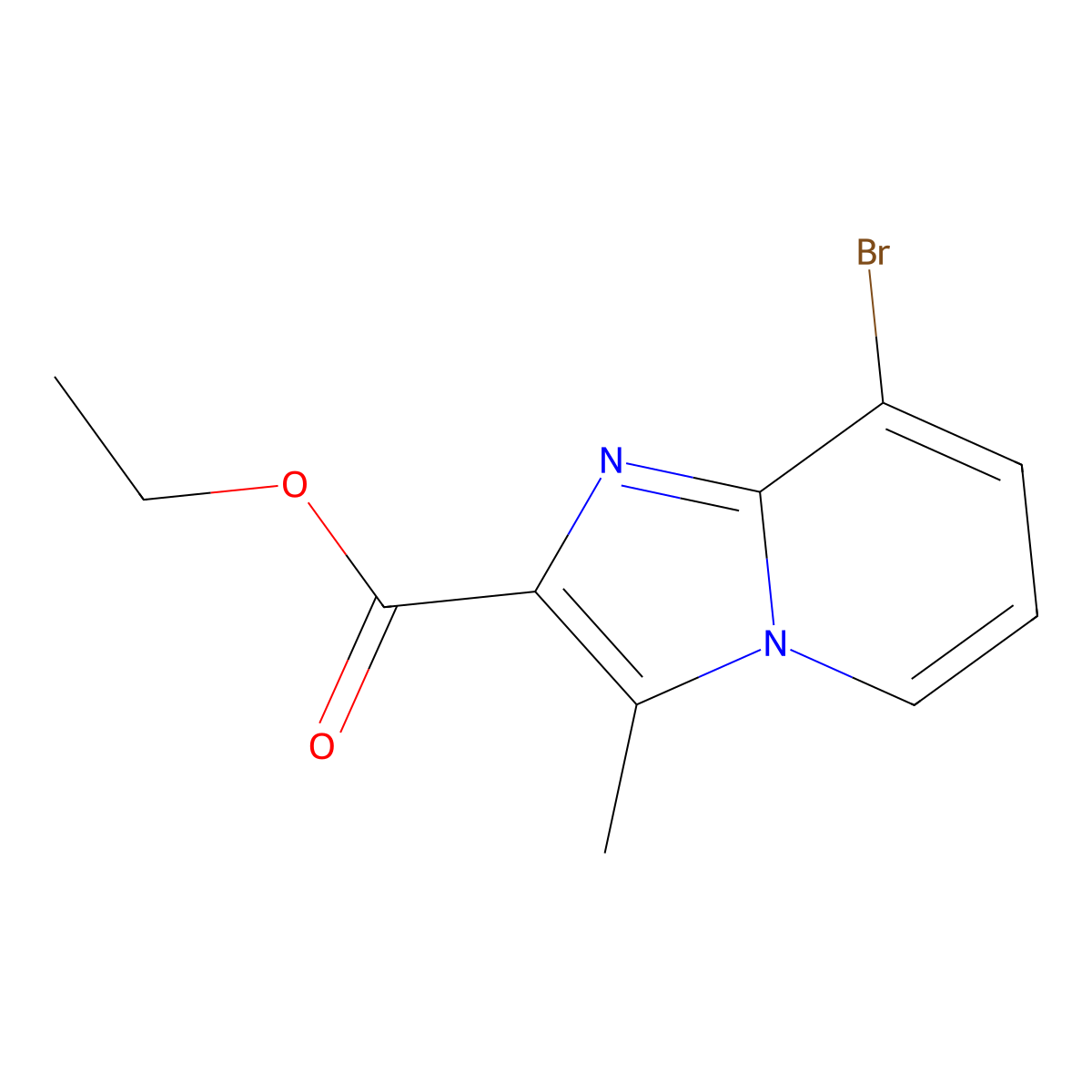 Ethyl 8-bromo-3-methylimidazo[1,2-a]pyridine-2-carboxylate molecular structure, CAS 1352396-33-8