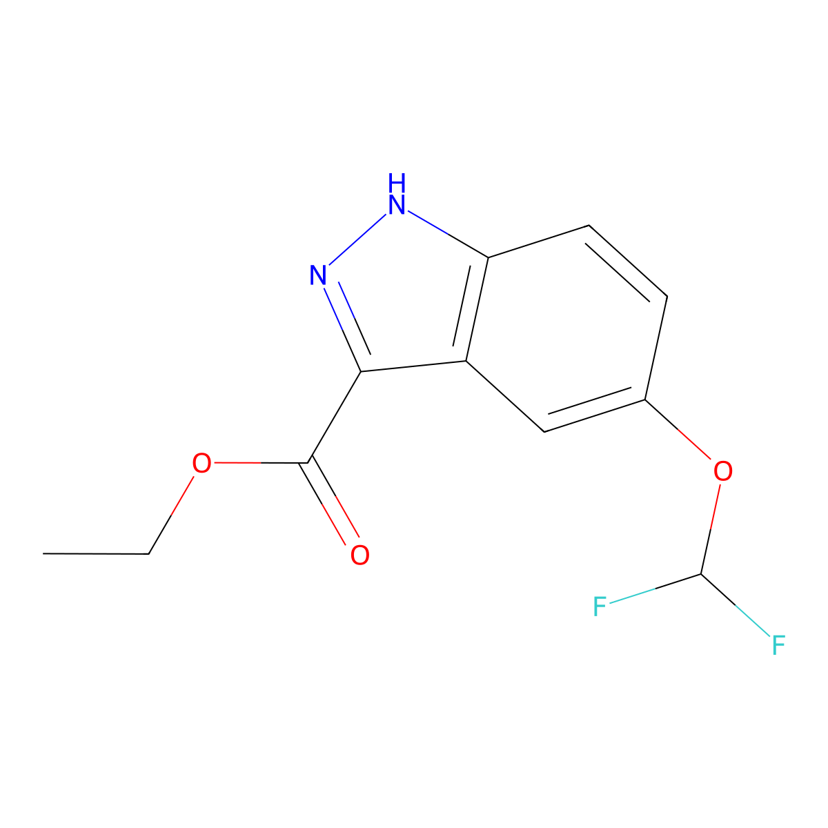 ethyl 5-(difluoromethoxy)-1H-indazole-3-carboxylate molecular structure, CAS 1352396-52-1