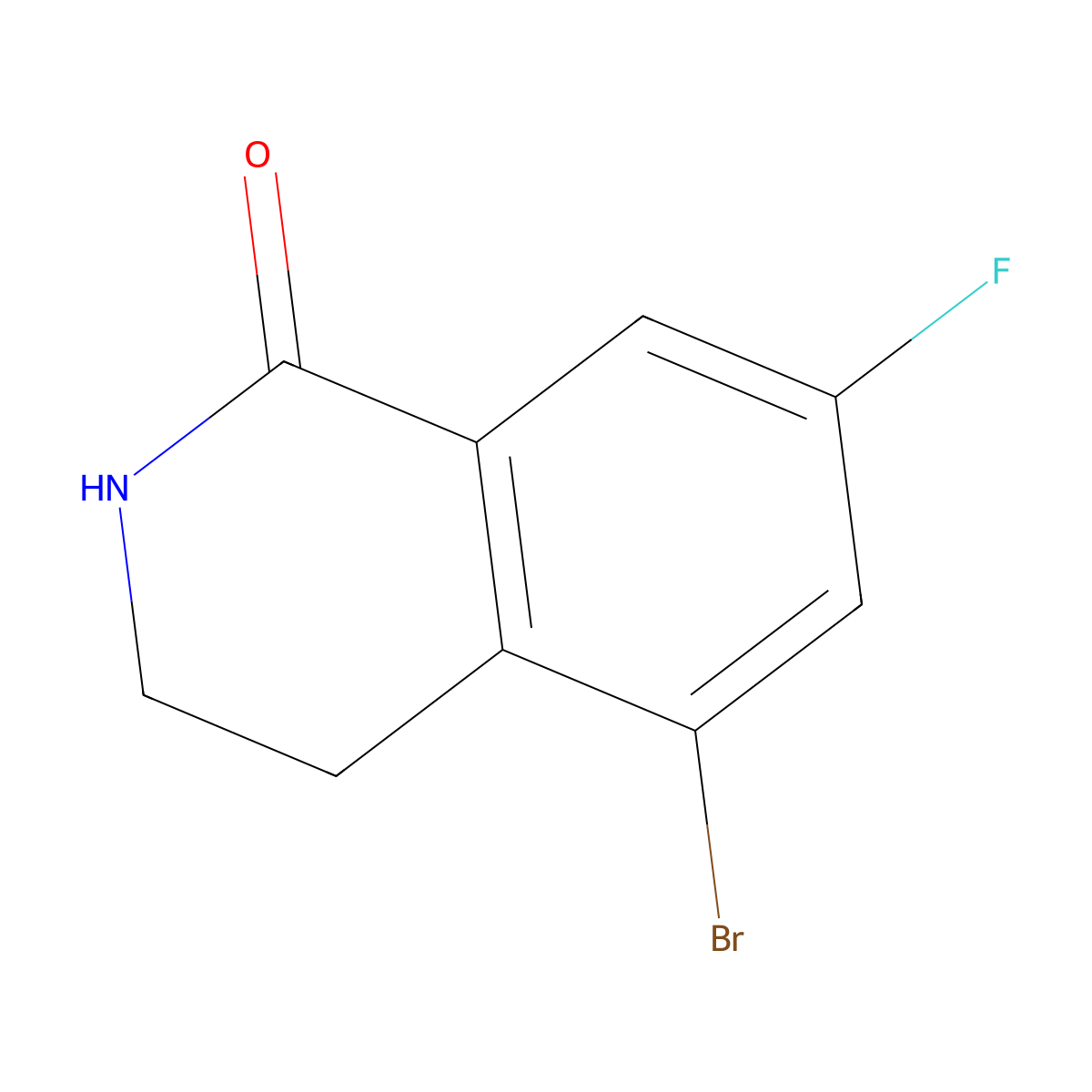 5-Bromo-7-fluoro-1,2,3,4-tetrahydroisoquinolin-1-one molecular structure, CAS 1352396-58-7