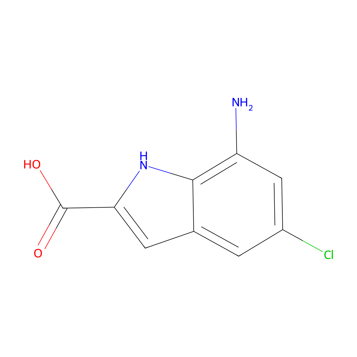 7-Amino-5-chloro-1H-indole-2-carboxylic acid molecular structure, CAS 1352396-64-5