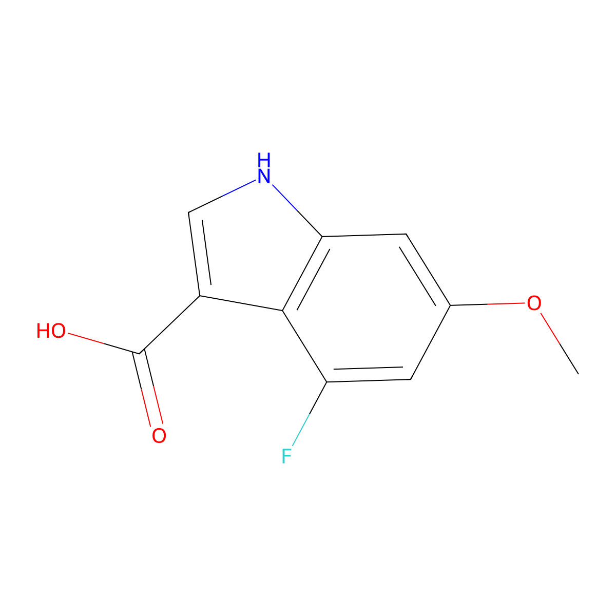 4-Fluoro-6-methoxyindole-3-carboxylic acid molecular structure, CAS 1352396-78-1
