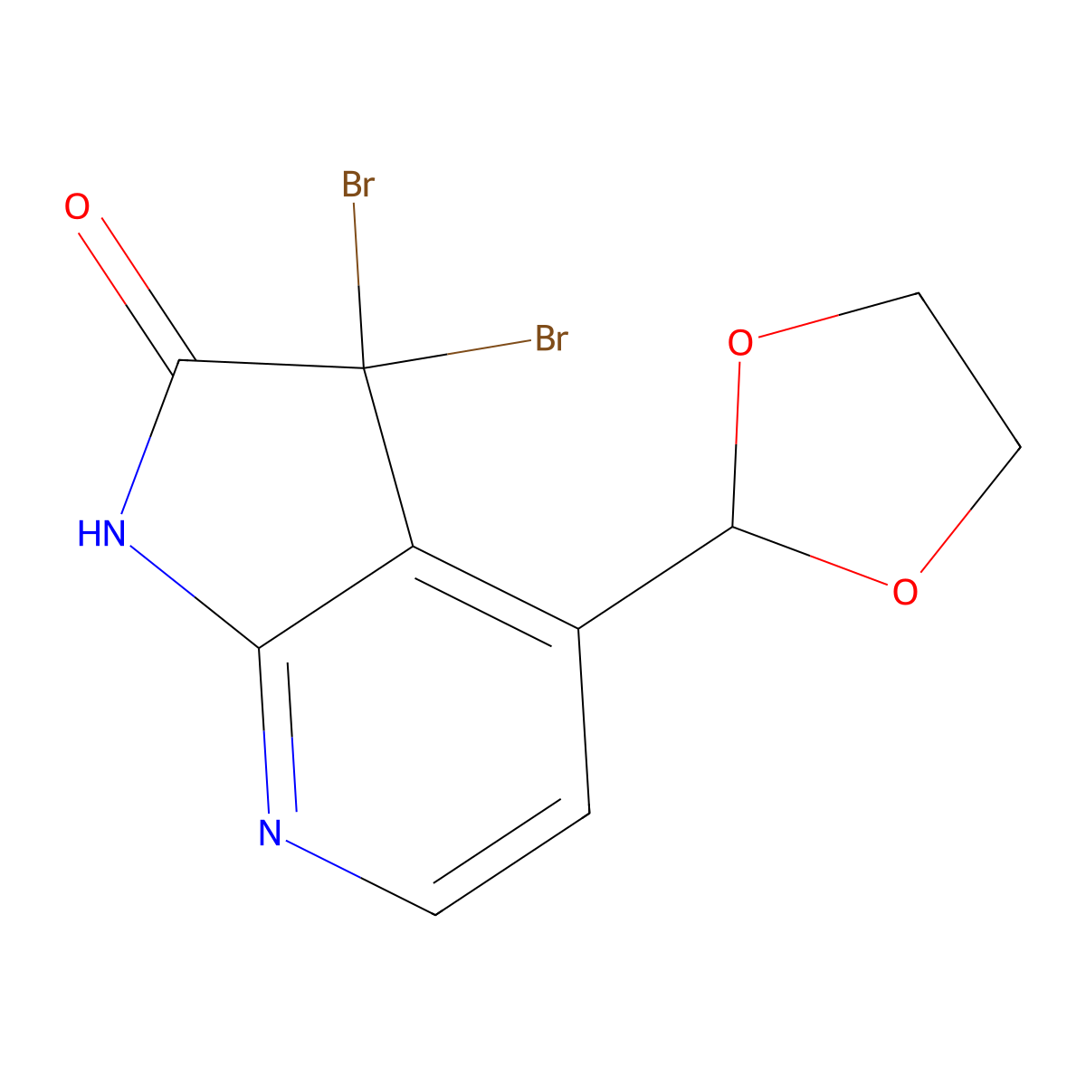 3,3-Dibromo-4-(1,3-dioxolan-2-yl)-7-aza-2-oxindole molecular structure, CAS 1352396-84-9