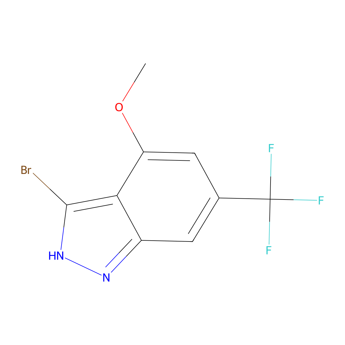 3-Bromo-4-methoxy-6-(trifluoromethyl)-1H-indazole molecular structure, CAS 1352396-94-1