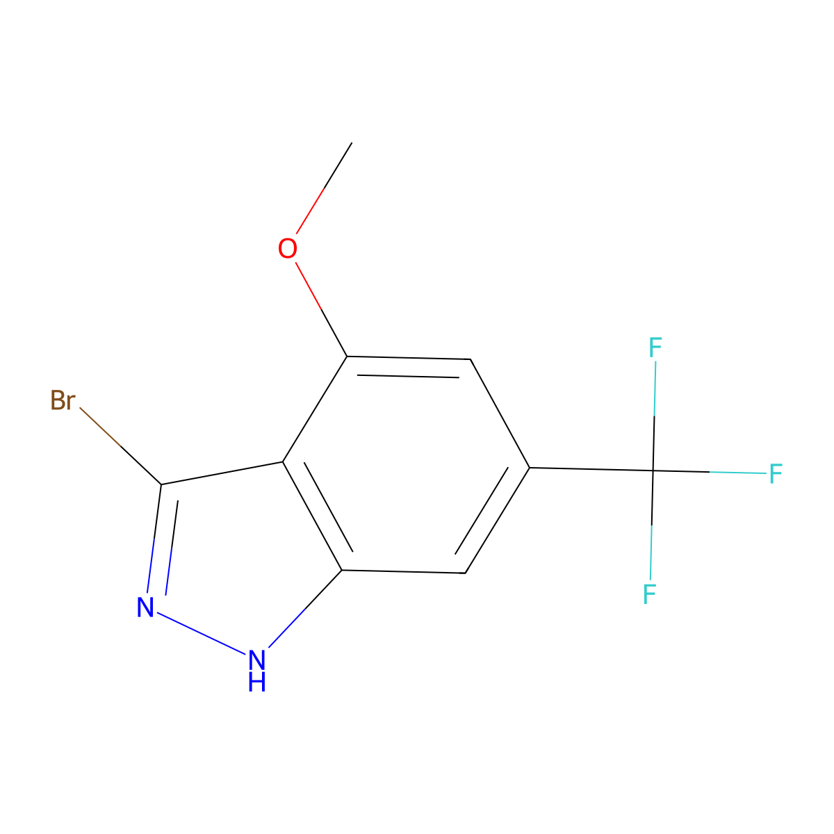 3-Bromo-4-methoxy-6-(trifluoromethyl)-1H-indazole molecular structure, CAS 1352396-94-1