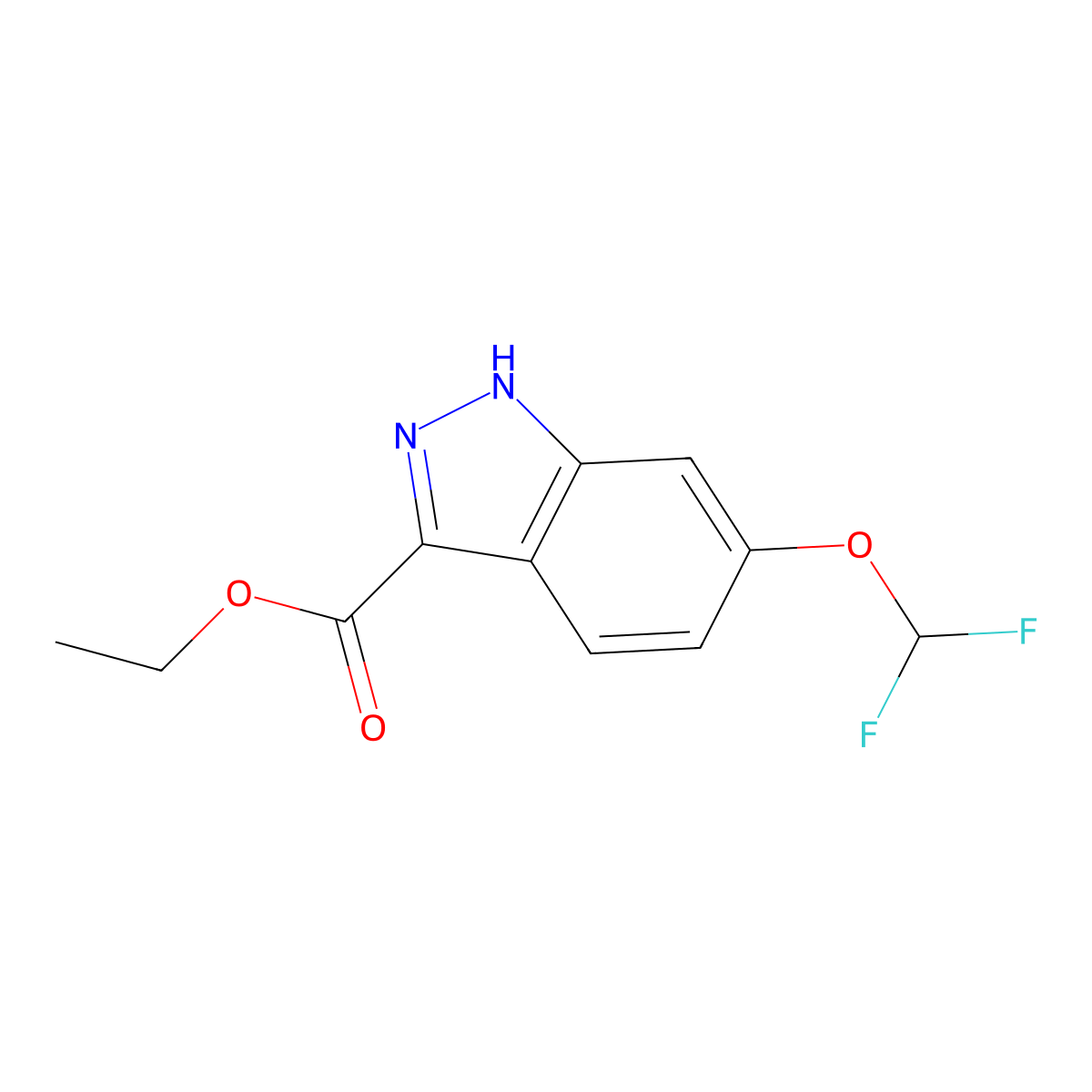 ethyl 6-(difluoromethoxy)-1H-indazole-3-carboxylate molecular structure, CAS 1352396-98-5