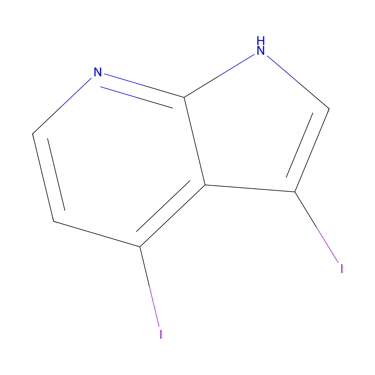 3,4-Diiodo-1H-pyrrolo[2,3-b]pyridine molecular structure, CAS 1352397-06-8