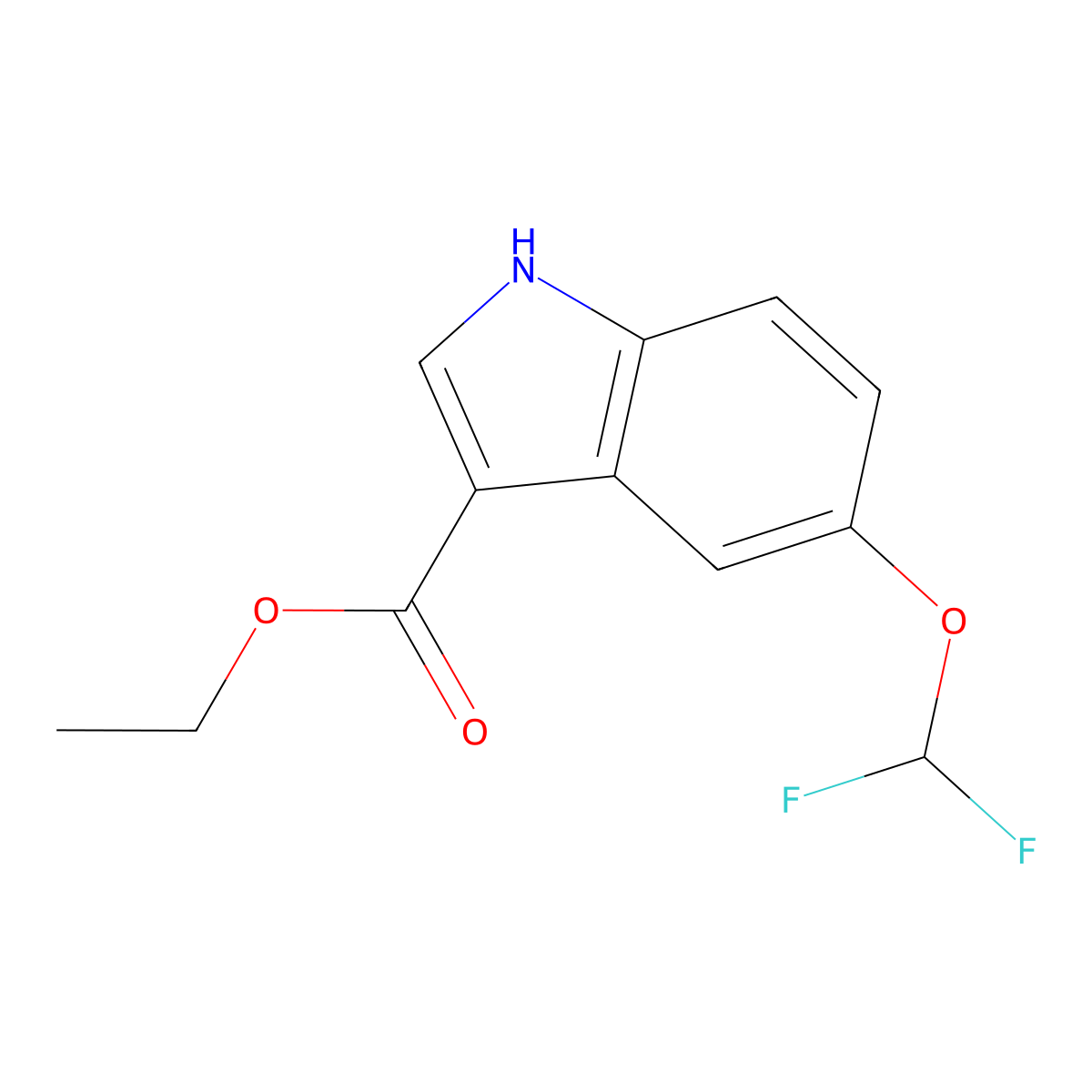 ethyl 5-(difluoromethoxy)-1H-indole-3-carboxylate molecular structure, CAS 1352397-09-1