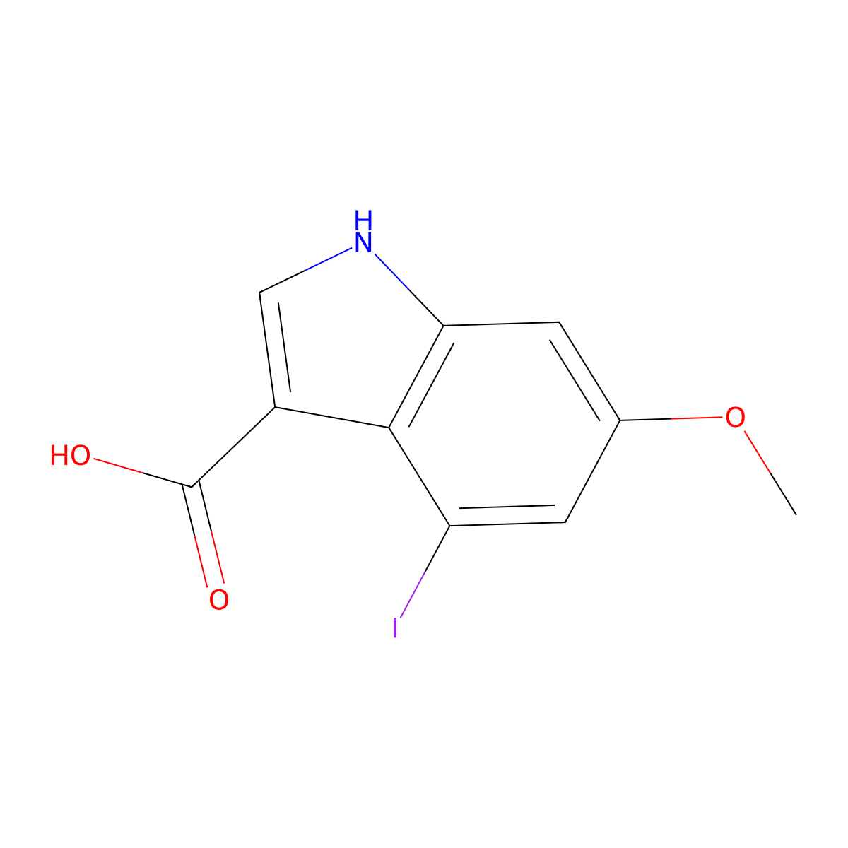 4-Iodo-6-methoxyindole-3-carboxylic acid molecular structure, CAS 1352397-10-4