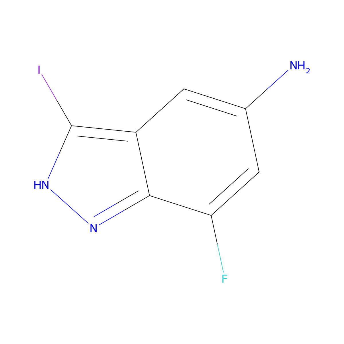 7-Fluoro-3-iodo-1H-indazol-5-amine molecular structure, CAS 1352397-15-9