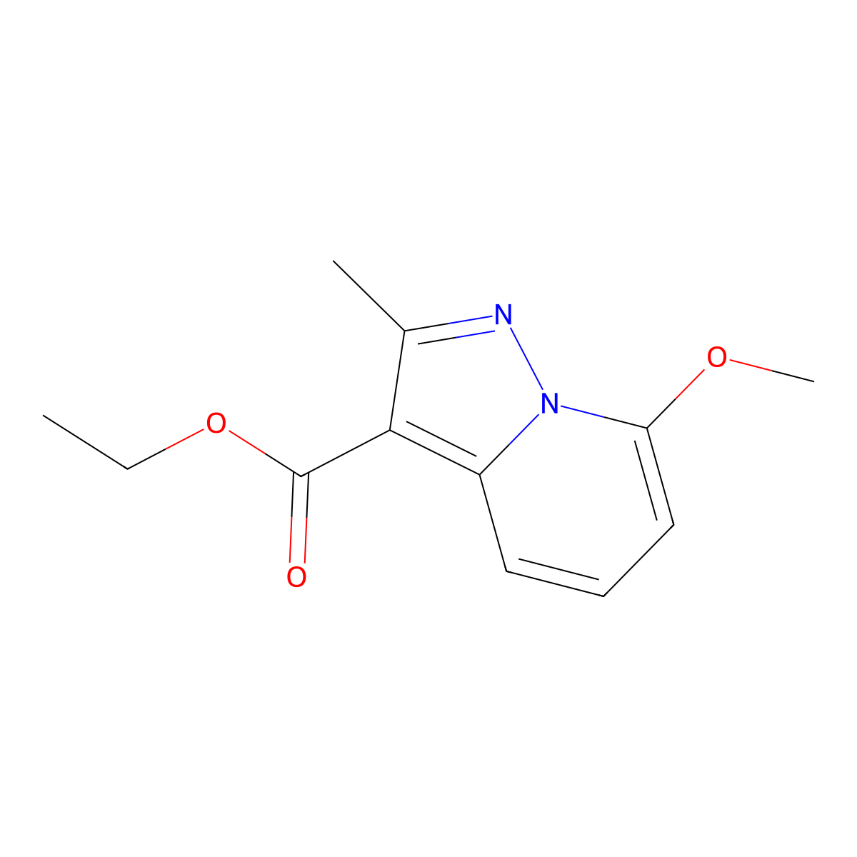 Ethyl 7-methoxy-2-methylpyrazolo[1,5-A]pyridine-3-carboxylate molecular structure, CAS 1352397-25-1
