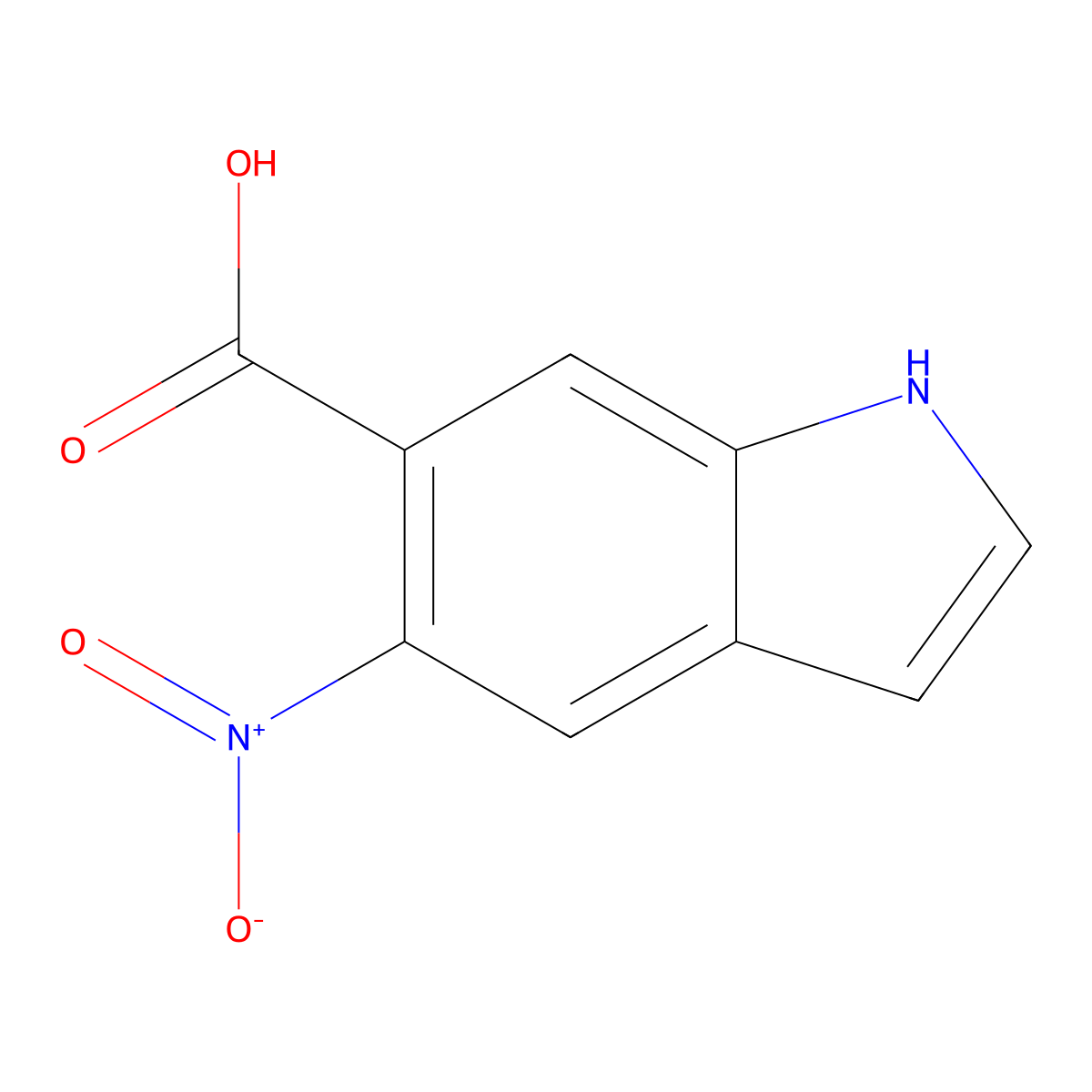 5-nitro-1H-indole-6-carboxylic acid molecular structure, CAS 1352397-28-4