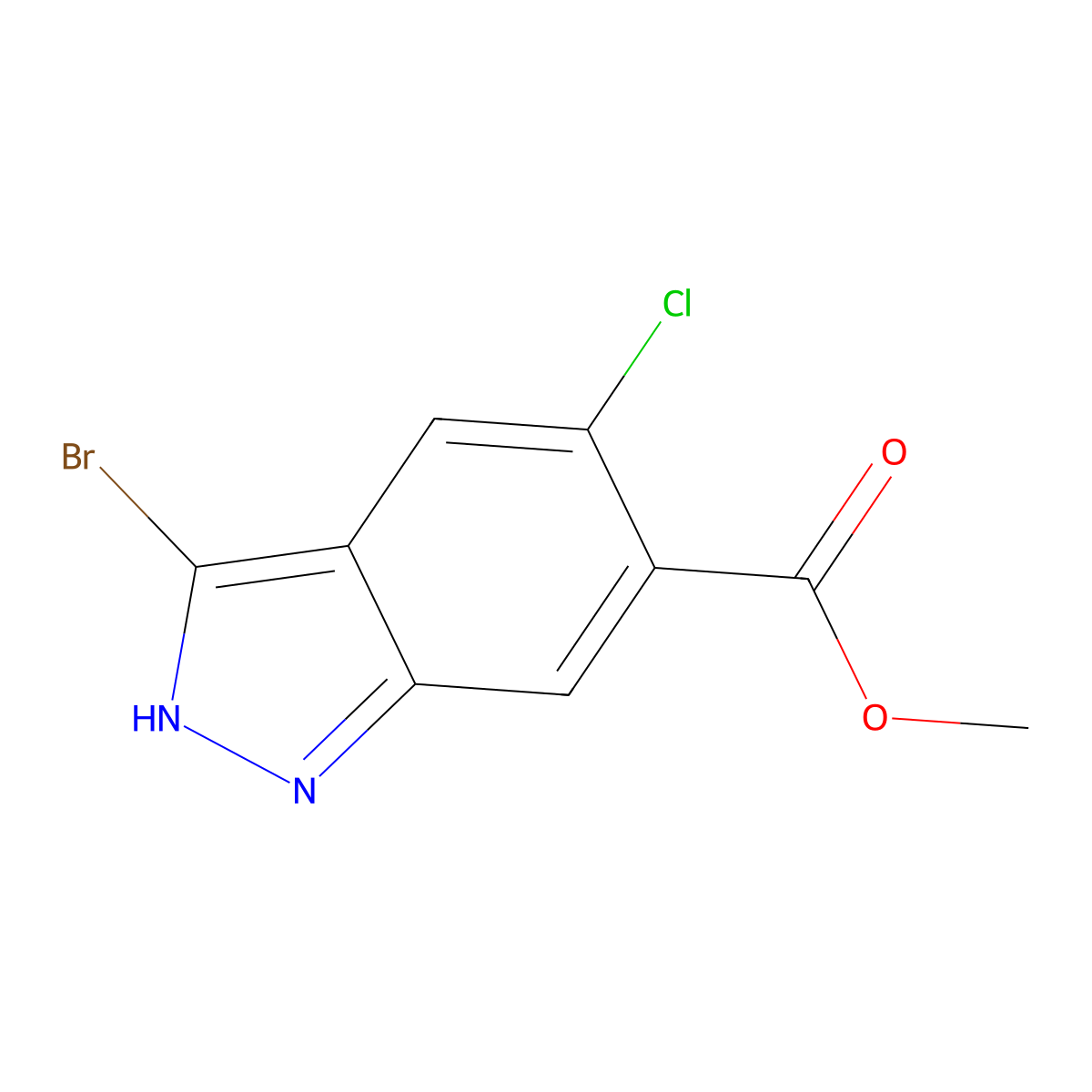 3-Bromo-5-chloro-1H-indazole-carboxylic acid methyl ester molecular structure, CAS 1352397-51-3