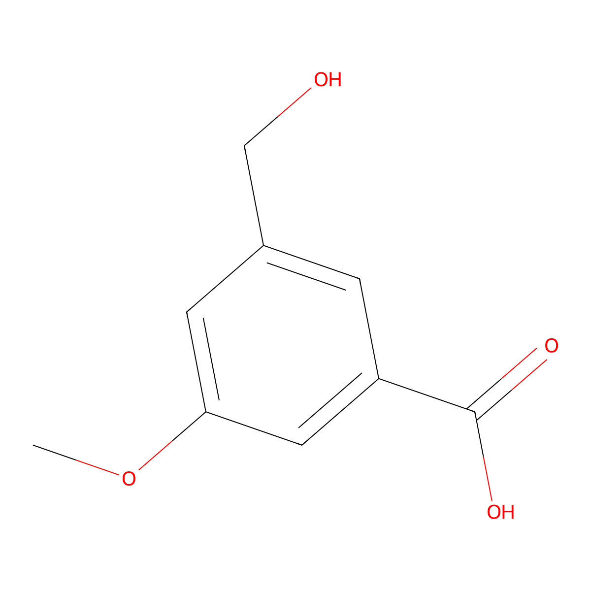 3-(Hydroxymethyl)-5-methoxybenzoic acid molecular structure, CAS 1352397-52-4