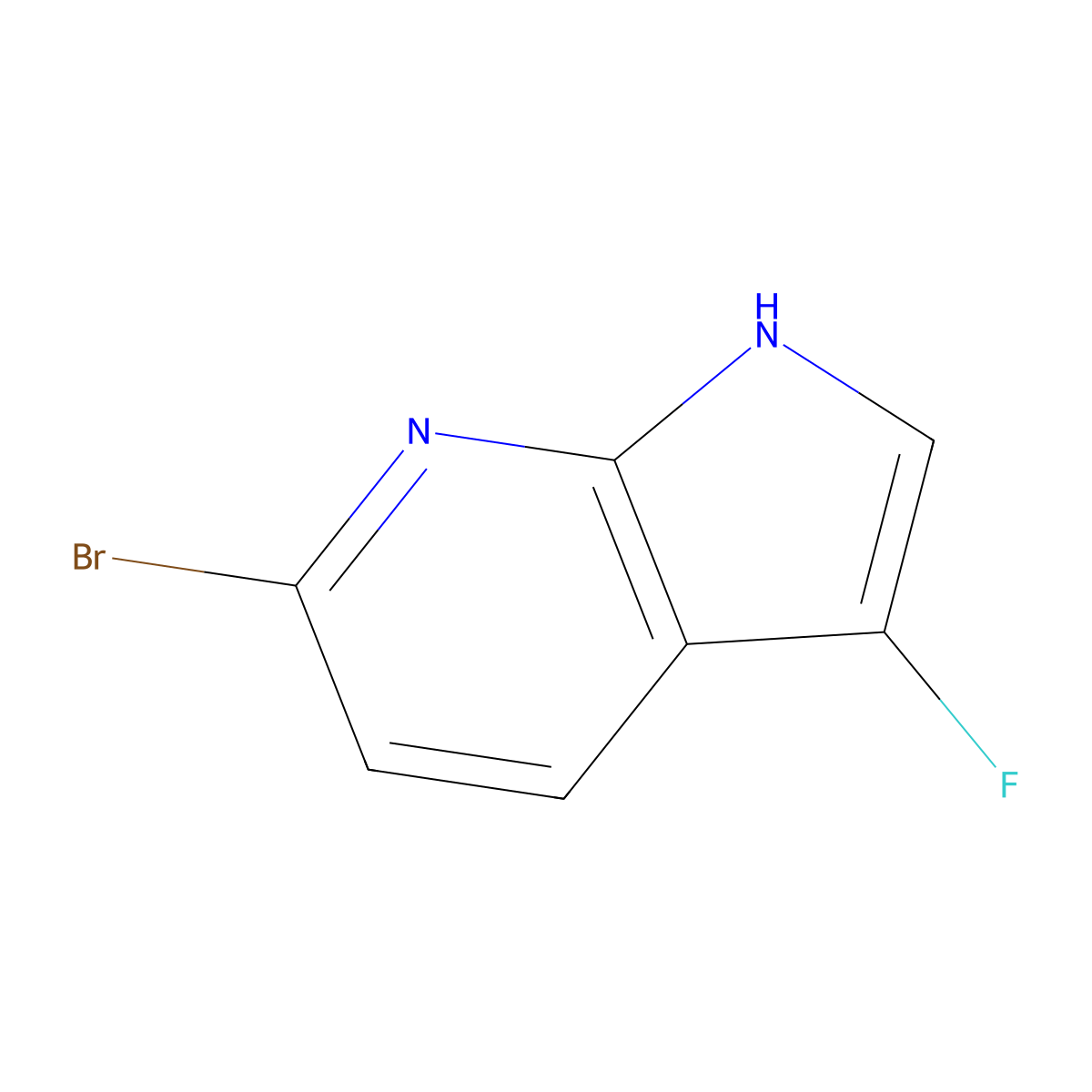 6-Bromo-3-fluoro-1H-pyrrolo[2,3-b]pyridine molecular structure, CAS 1352397-57-9
