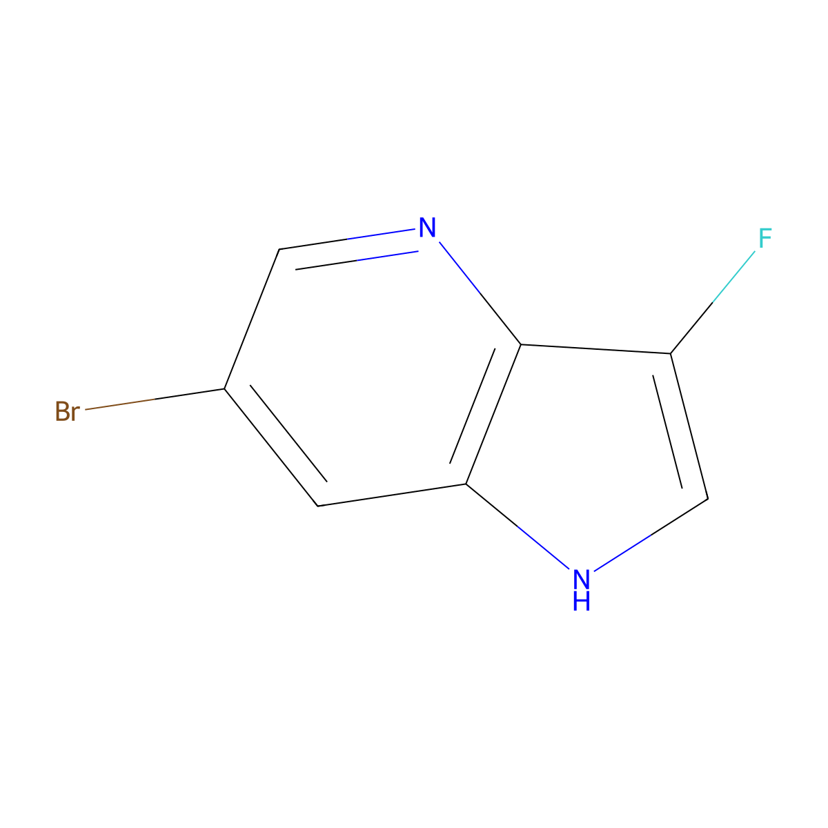6-Bromo-3-fluoro-1H-pyrrolo[3,2-b]pyridine molecular structure, CAS 1352397-61-5