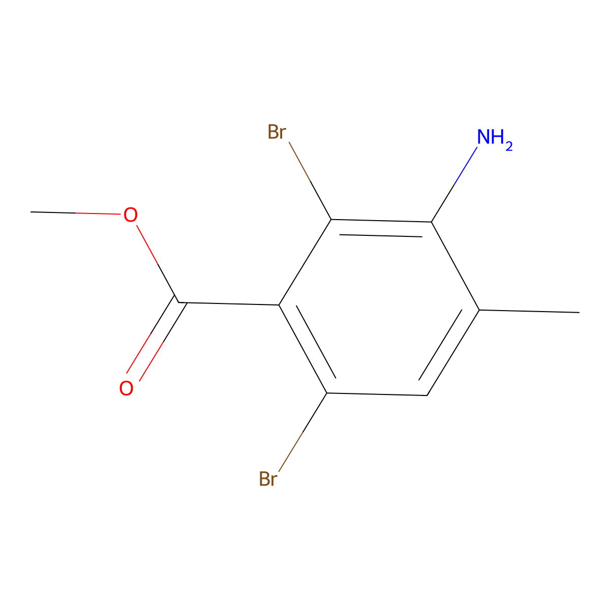Methyl 3-amino-2,6-dibromo-4-methylbenzoate molecular structure, CAS 1352397-65-9
