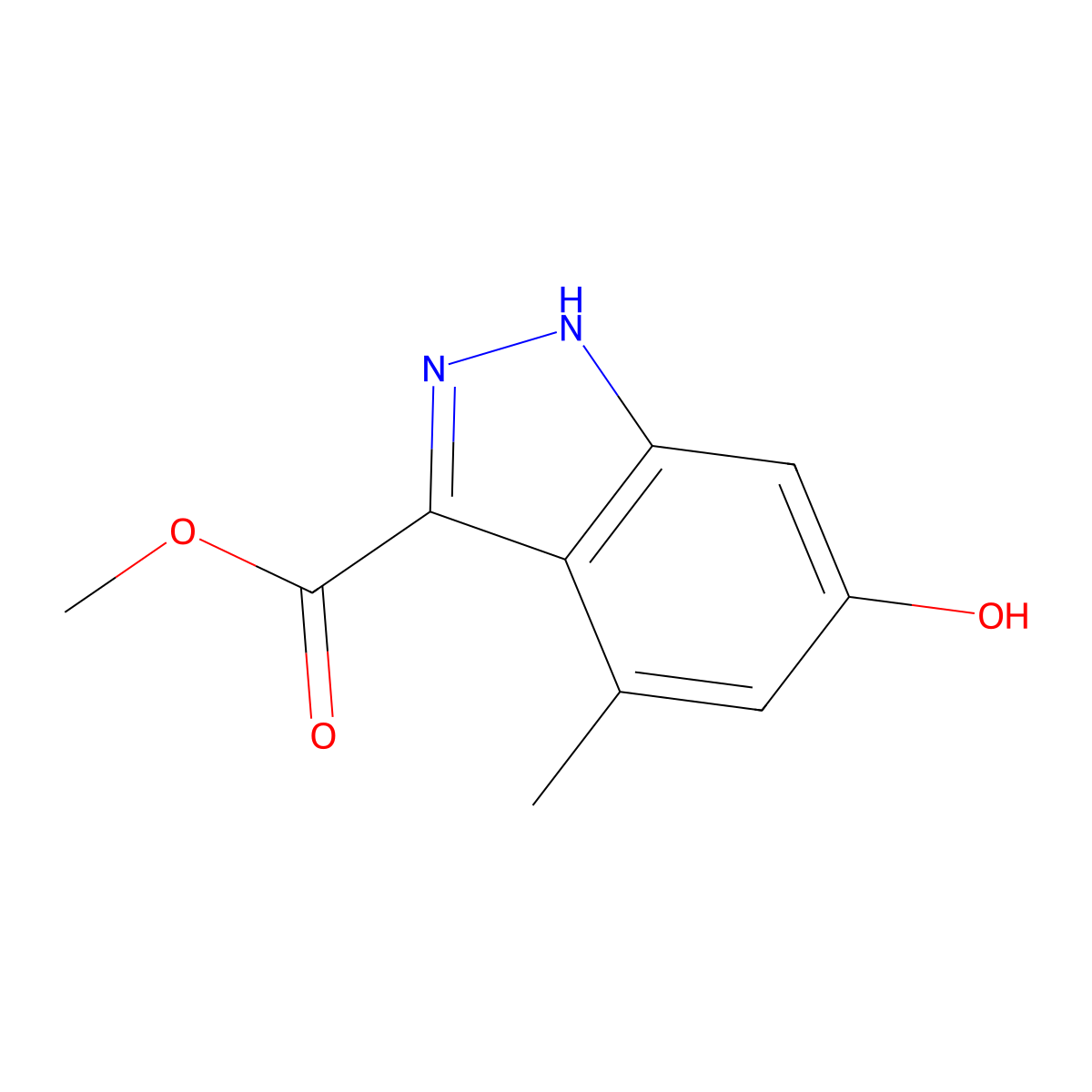 6-Hydroxy-4-methyl-1H-indazole-3-carboxylic acid methyl ester molecular structure, CAS 1352397-72-8