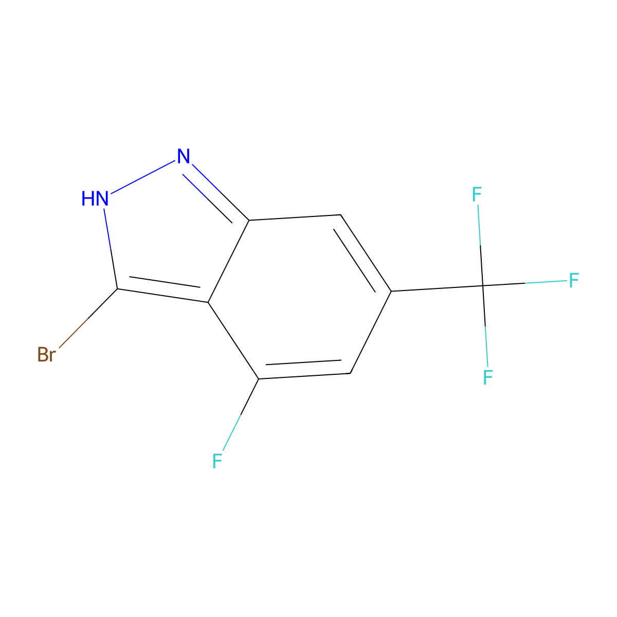 3-Bromo-4-fluoro-6-(trifluoromethyl)-1H-indazole molecular structure, CAS 1352397-74-0