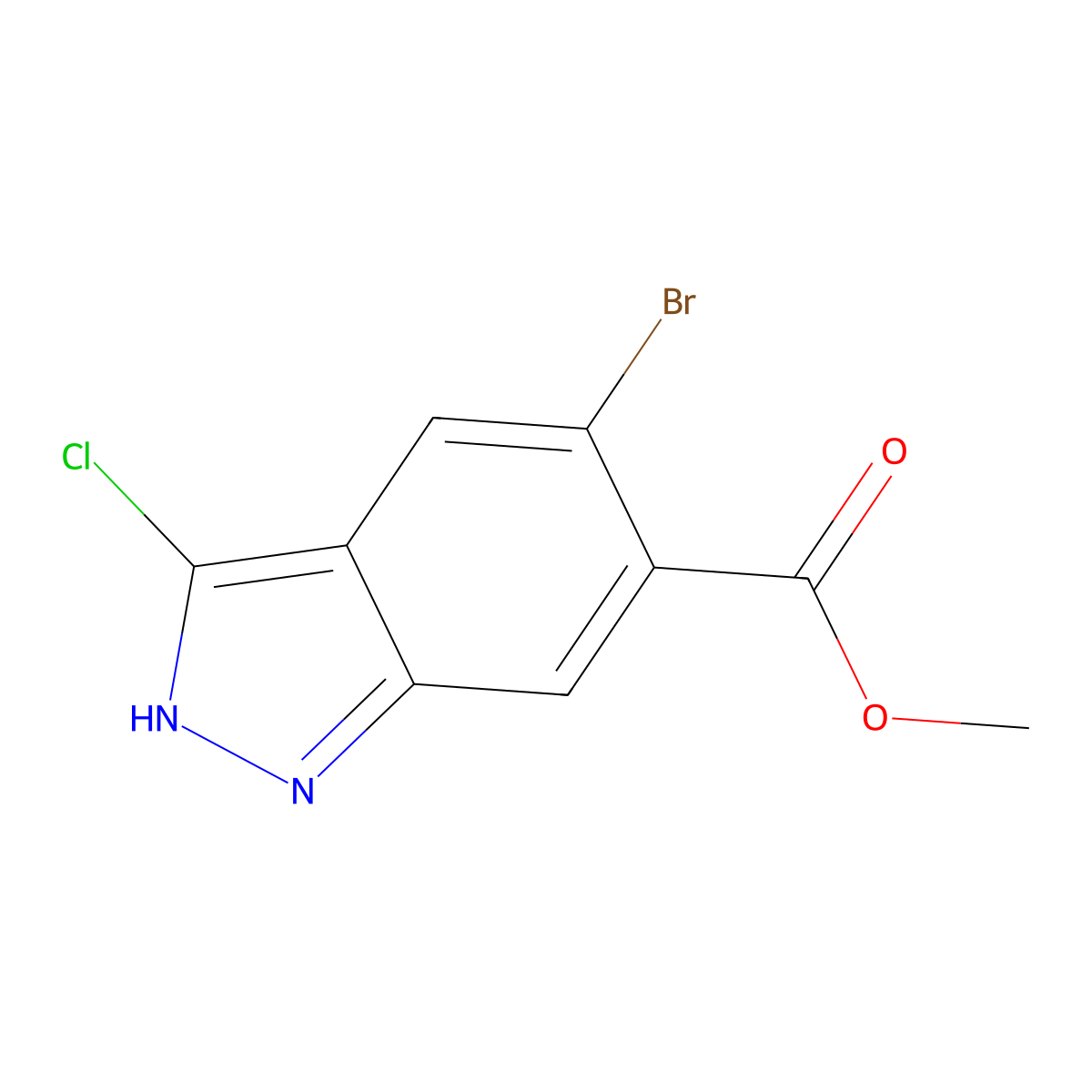 5-Bromo-3-chloro-1H-indazole-carboxylic acid methyl ester molecular structure, CAS 1352397-77-3
