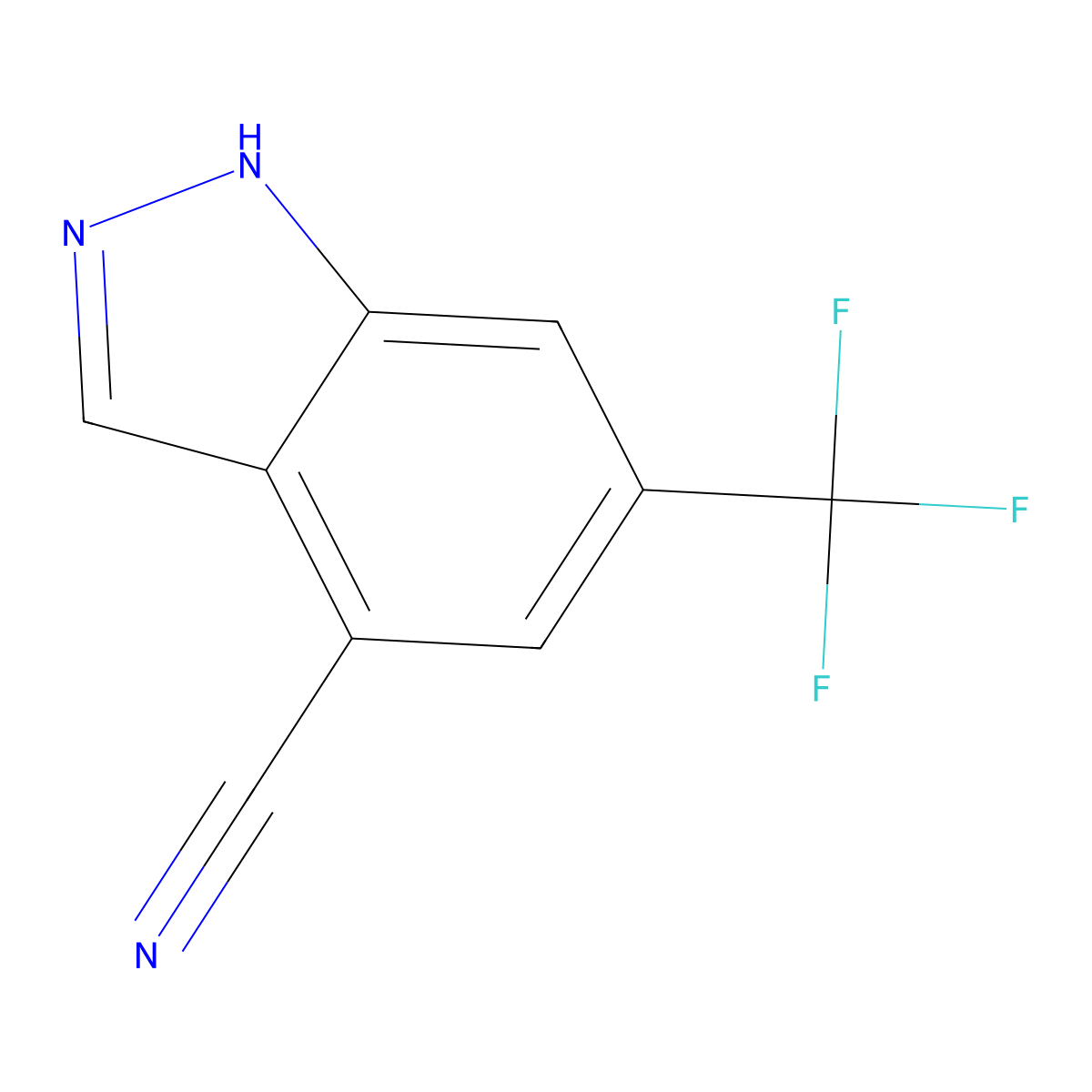 6-(trifluoromethyl)-1H-indazole-4-carbonitrile molecular structure, CAS 1352397-85-3