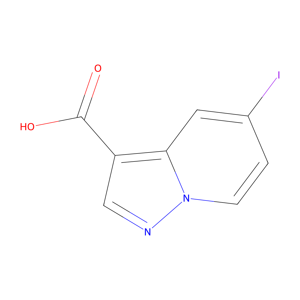 5-Iodopyrazolo[1,5-a]pyridine-3-carboxylic acid molecular structure, CAS 1352397-99-9