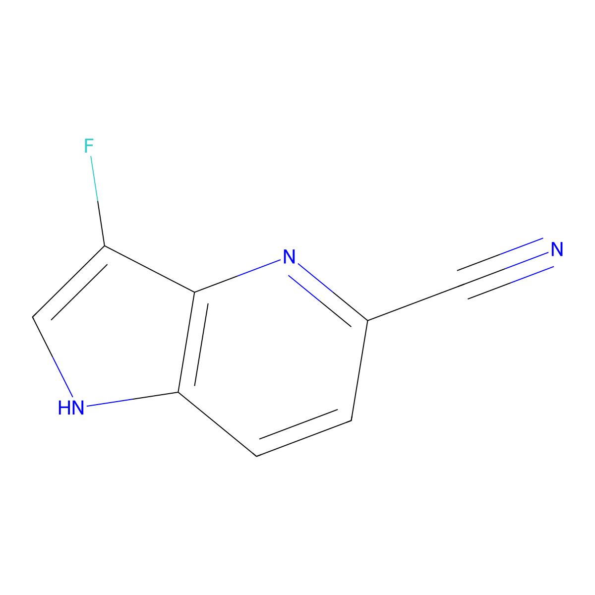 3-Fluoro-1H-pyrrolo[3,2-b]pyridine-5-carbonitrile molecular structure, CAS 1352398-04-9
