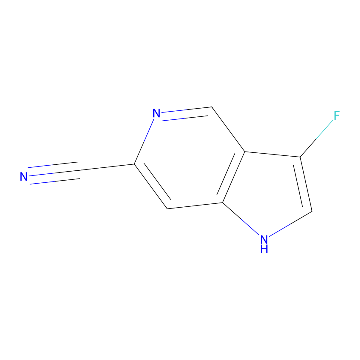 3-Fluoro-1H-pyrrolo[3,2-c]pyridine-6-carbonitrile molecular structure, CAS 1352398-08-3
