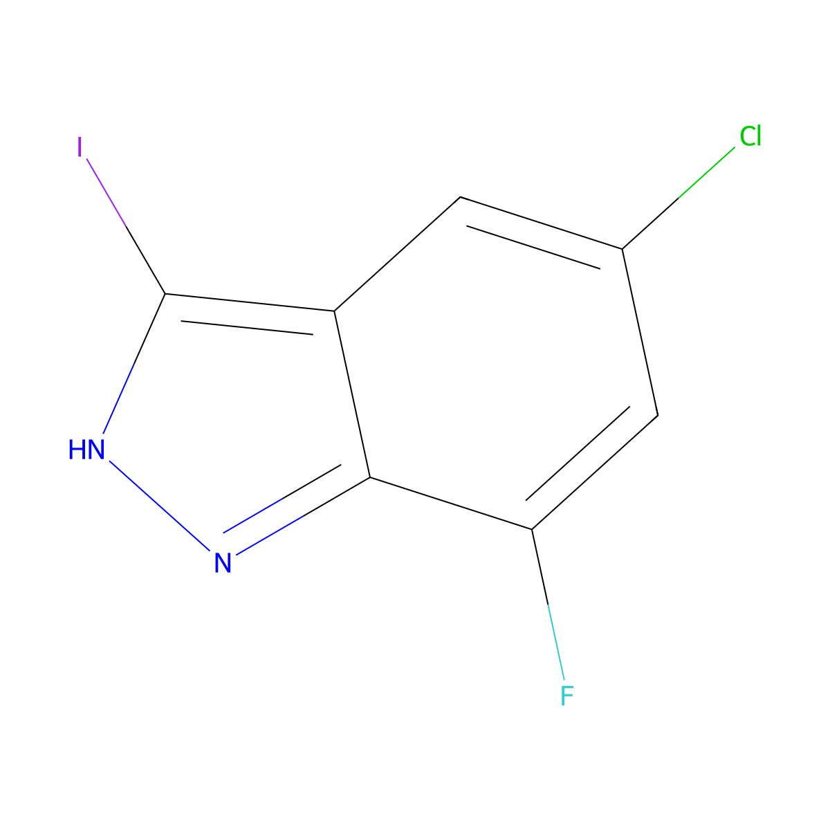 5-Chloro-7-fluoro-3-iodoindazole molecular structure, CAS 1352398-10-7