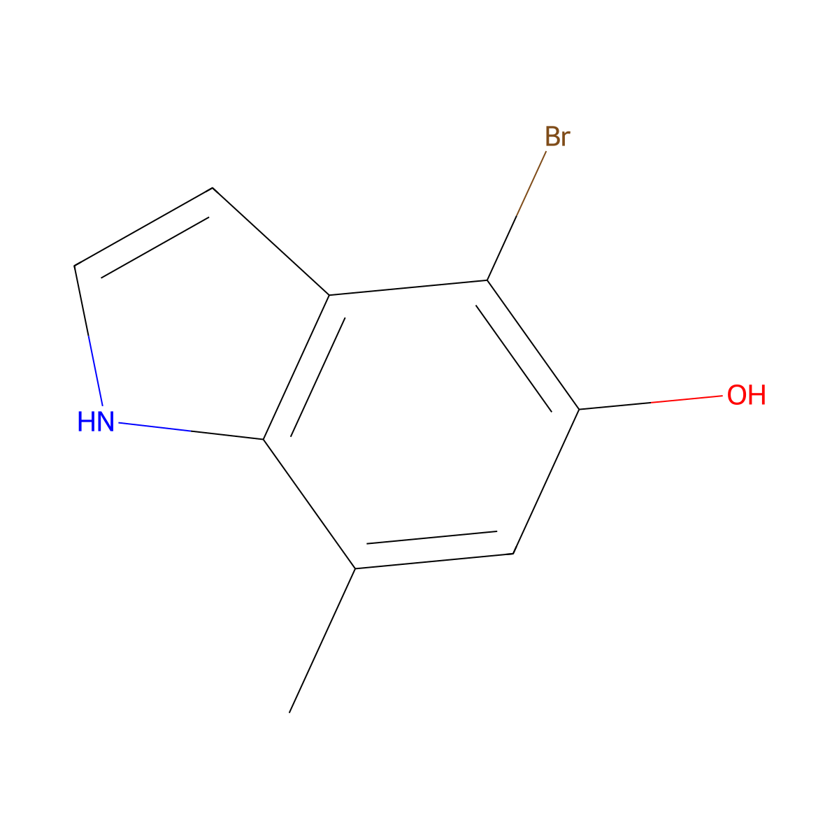 4-bromo-7-methyl-1H-indol-5-ol molecular structure, CAS 1352398-19-6