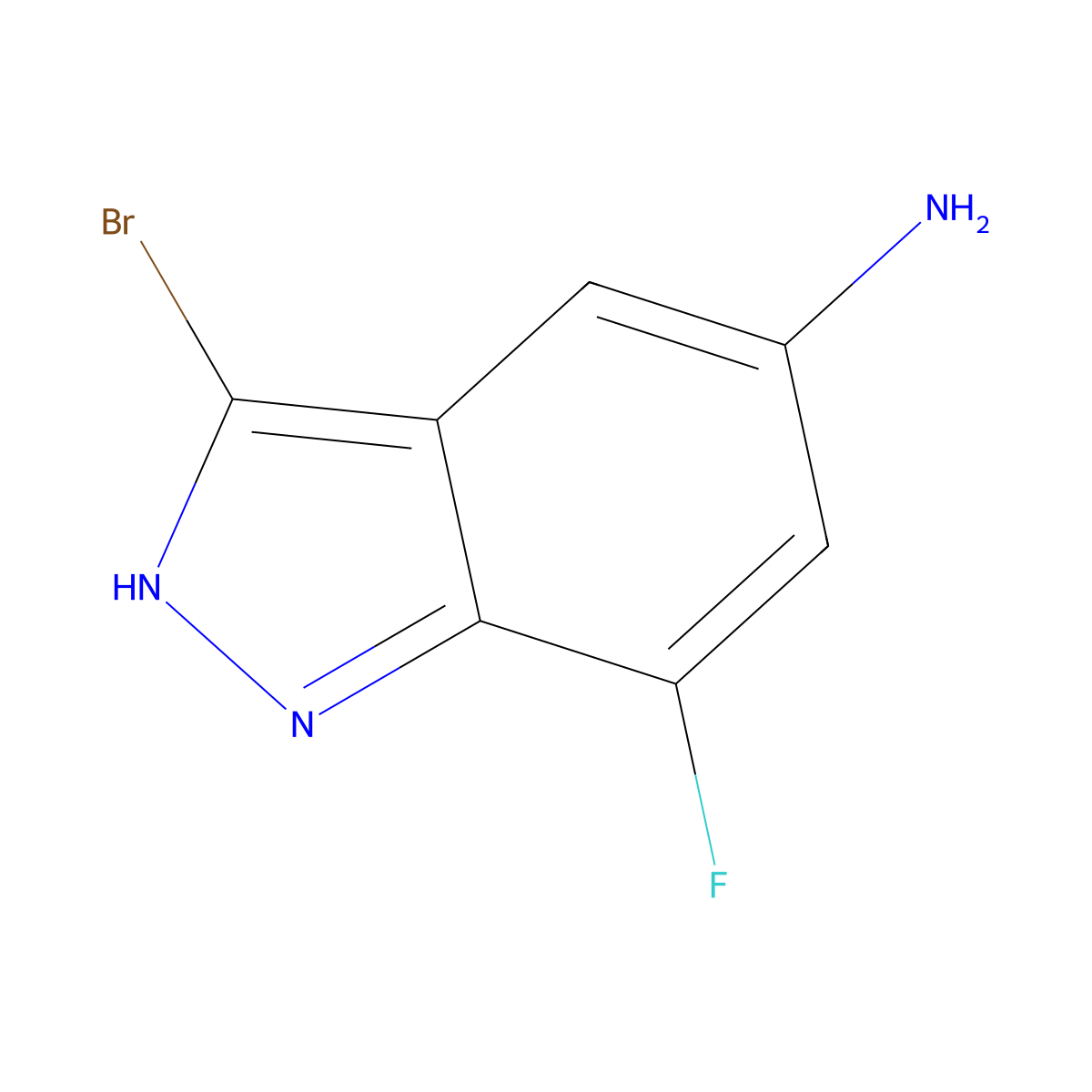 3-Bromo-7-fluoro-1H-indazol-5-amine molecular structure, CAS 1352398-20-9