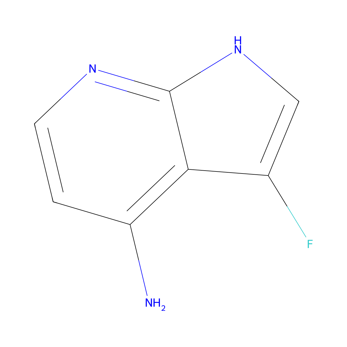 3-fluoro-1H-pyrrolo[2,3-b]pyridin-4-amine molecular structure, CAS 1352398-22-1
