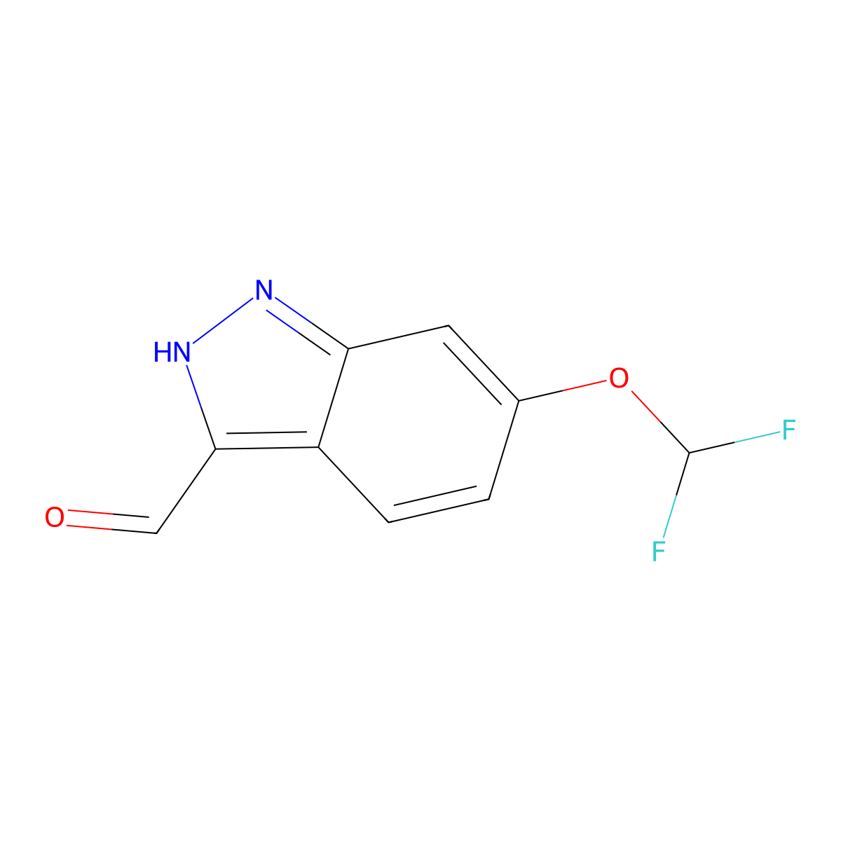 6-Difluoromethoxyindazole-3-carboxaldehyde molecular structure, CAS 1352398-26-5