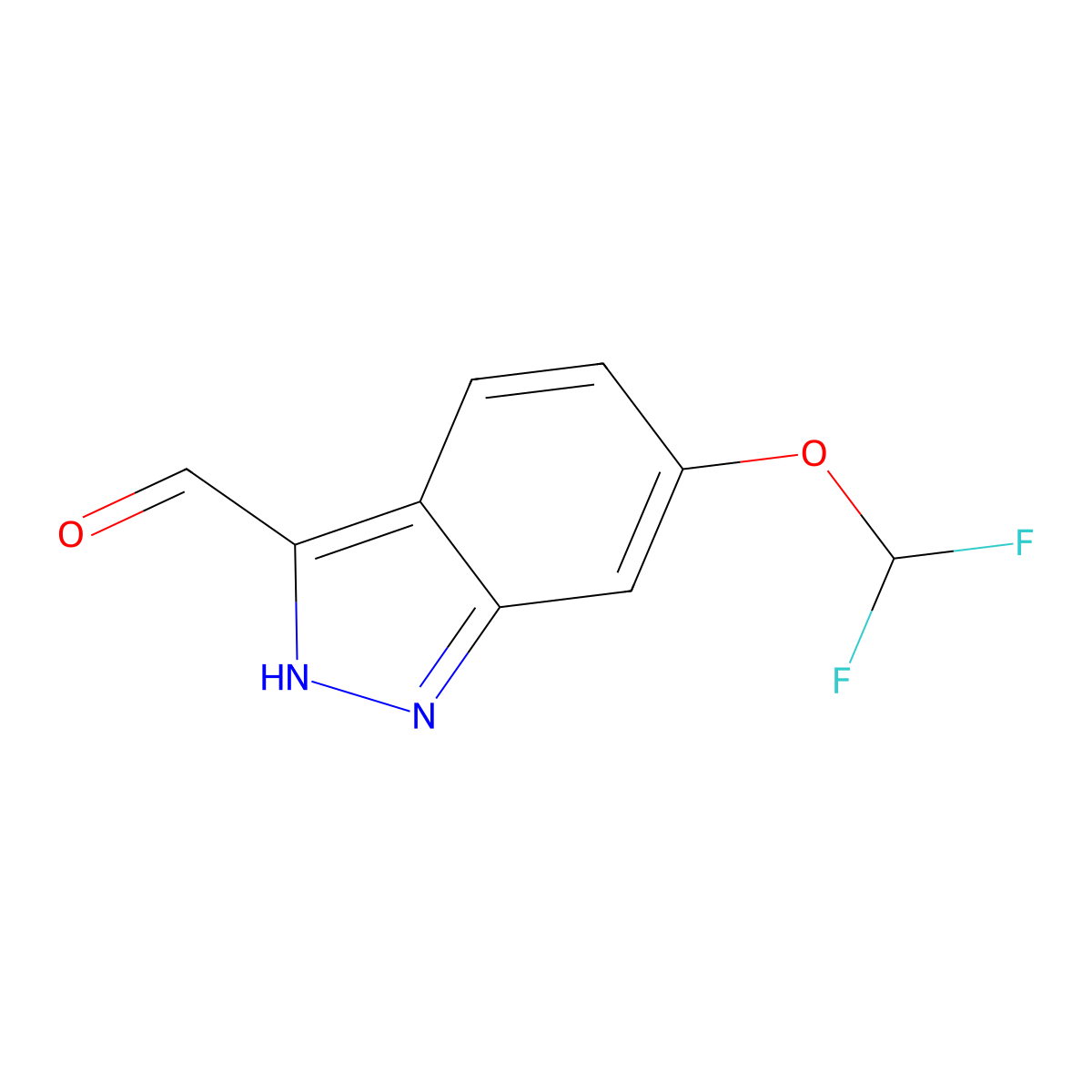 6-Difluoromethoxyindazole-3-carboxaldehyde molecular structure, CAS 1352398-26-5