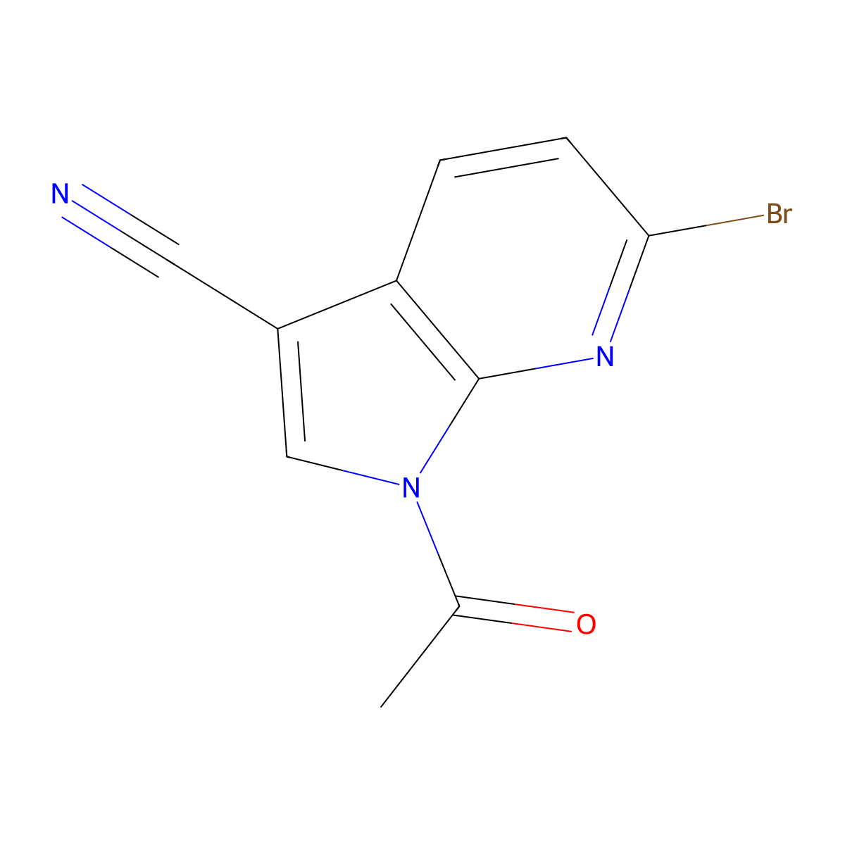 1-Acetyl-6-bromo-1H-pyrrolo[2,3-b]pyridine-3-carbonitrile molecular structure, CAS 1352398-34-5