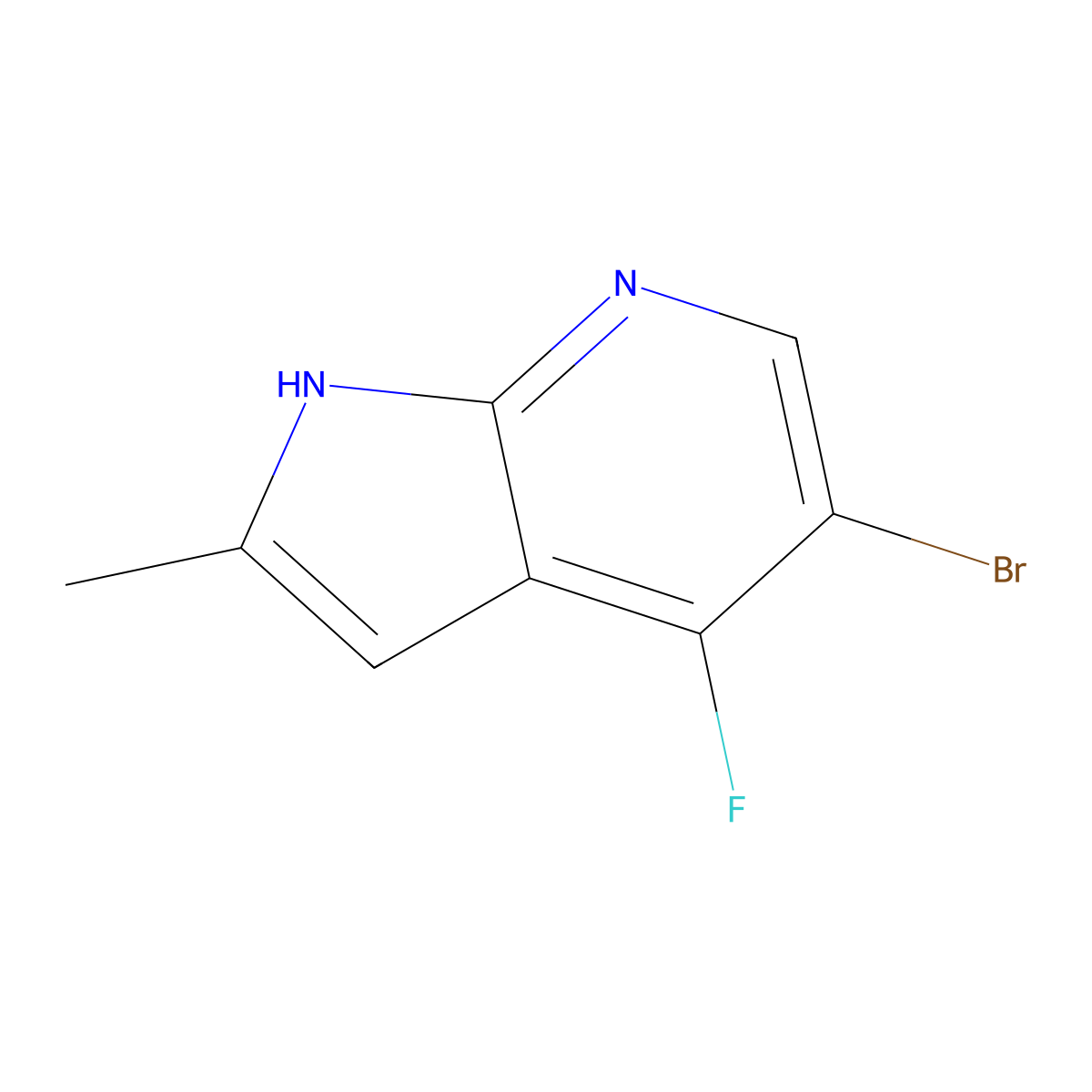 5-Bromo-4-fluoro-2-methyl-1H-pyrrolo[2,3-b]pyridine molecular structure, CAS 1352398-35-6