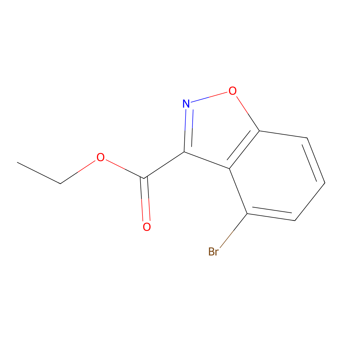 Ethyl 4-bromobenzo[d]isoxazole-3-carboxylate molecular structure, CAS 1352398-39-0