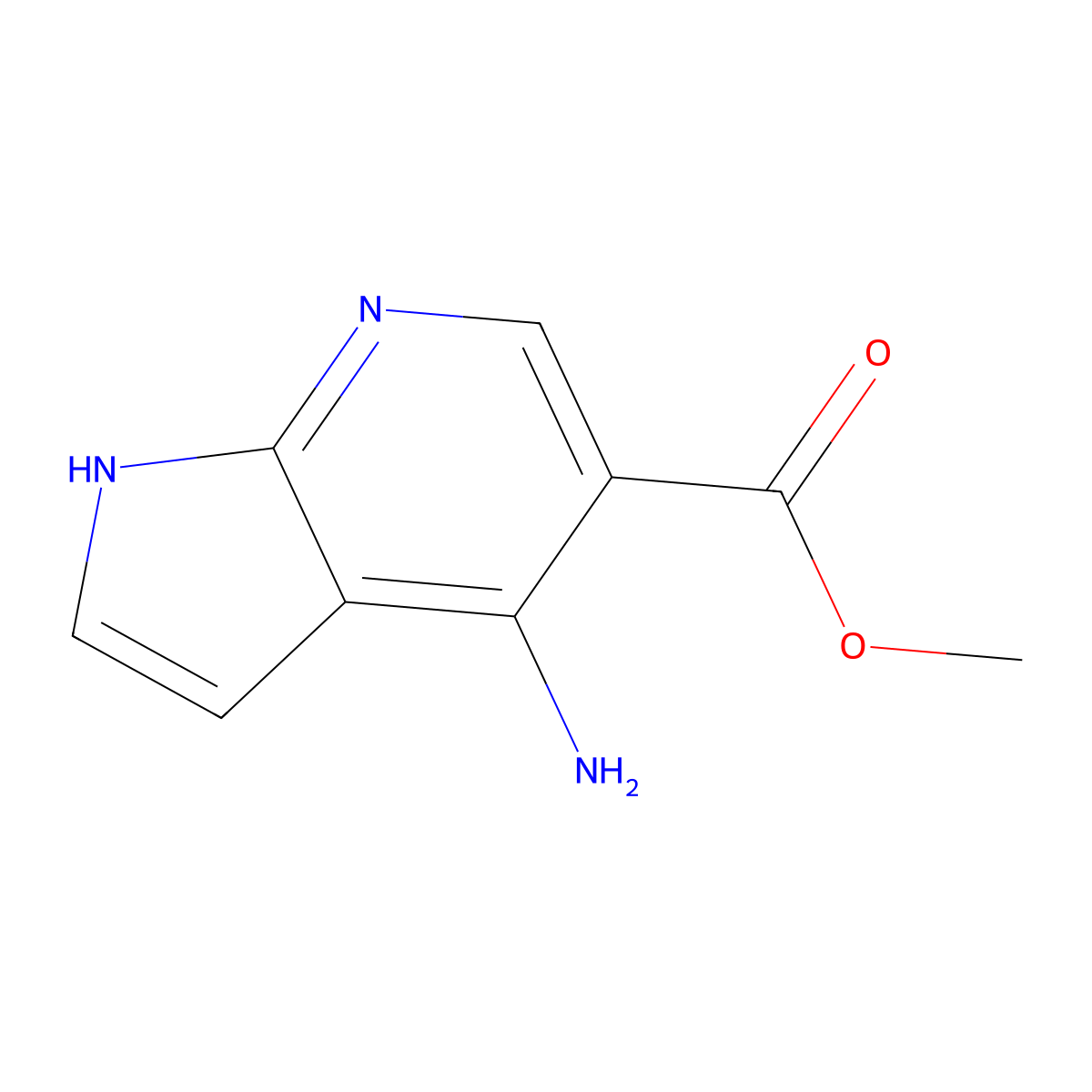 methyl 4-amino-1H-pyrrolo[2,3-b]pyridine-5-carboxylate molecular structure, CAS 1352398-50-5