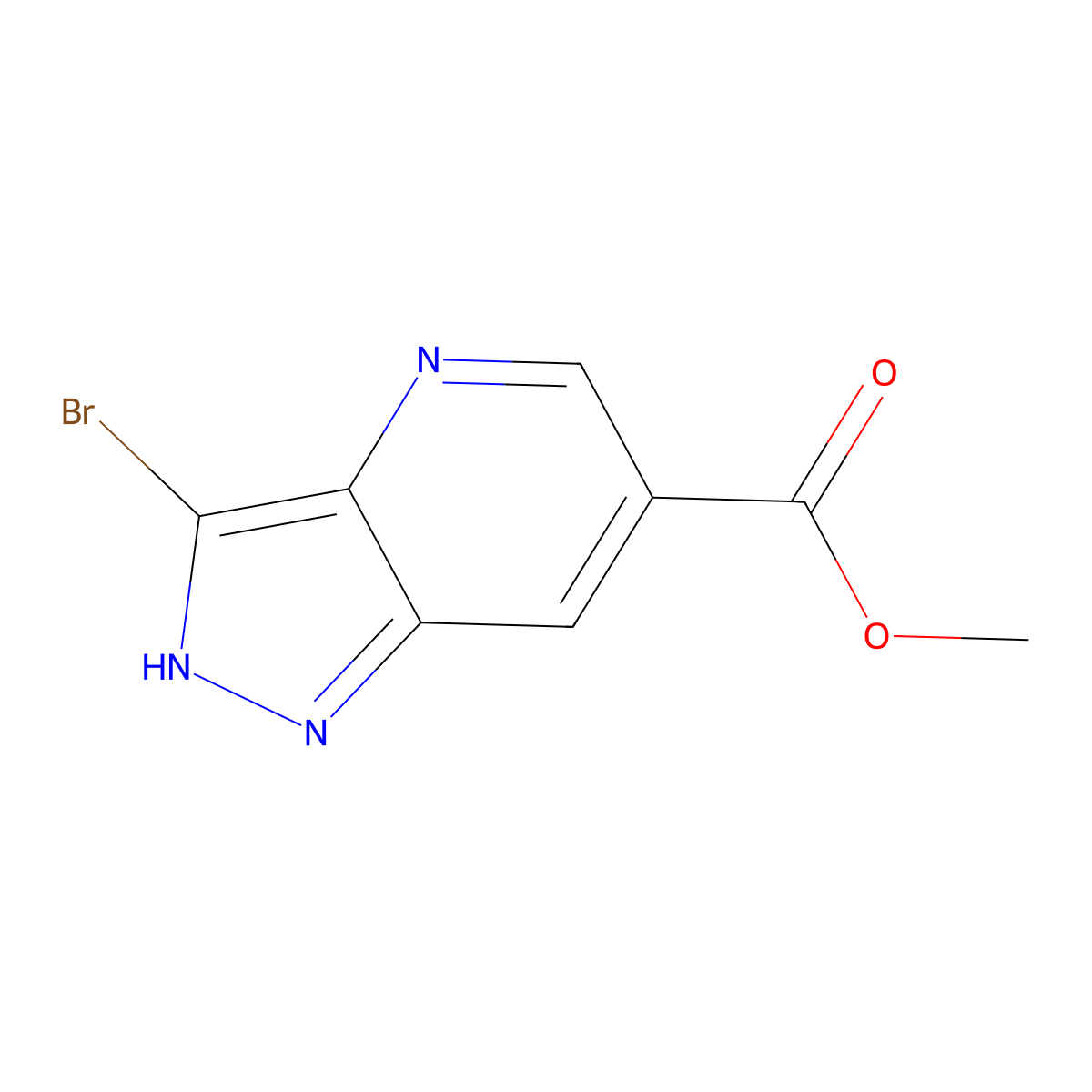 methyl 3-bromo-1H-pyrazolo[4,3-b]pyridine-6-carboxylate molecular structure, CAS 1352398-55-0