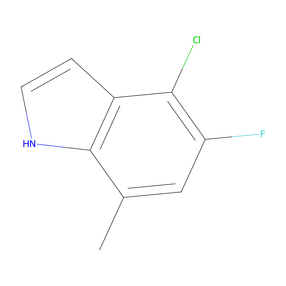 4-chloro-5-fluoro-7-methyl-1H-indole molecular structure, CAS 1352398-61-8