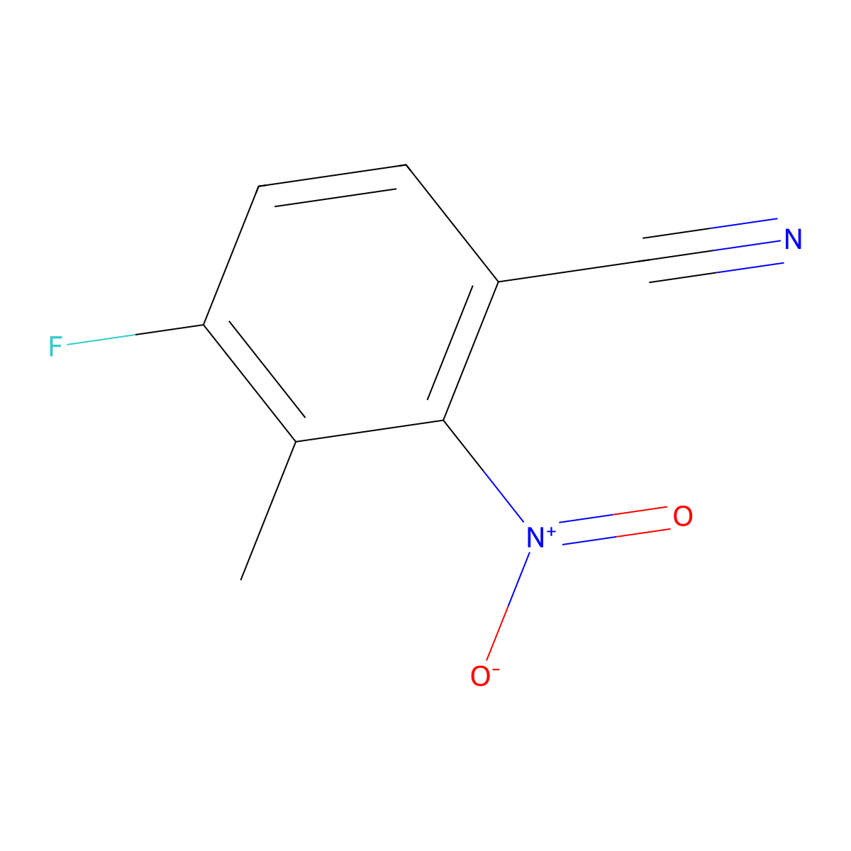 4-Fluoro-3-methyl-2-nitrobenzonitrile molecular structure, CAS 1352398-72-1