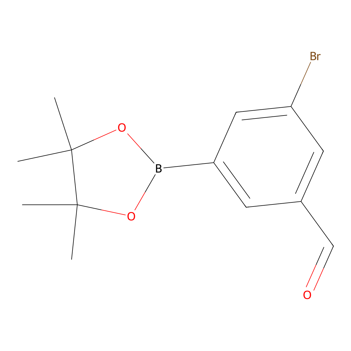 3-Bromo-5-(4,4,5,5-tetramethyl-1,3,2-dioxaborolan-2-yl)benzaldehyde molecular structure, CAS 1352399-74-6