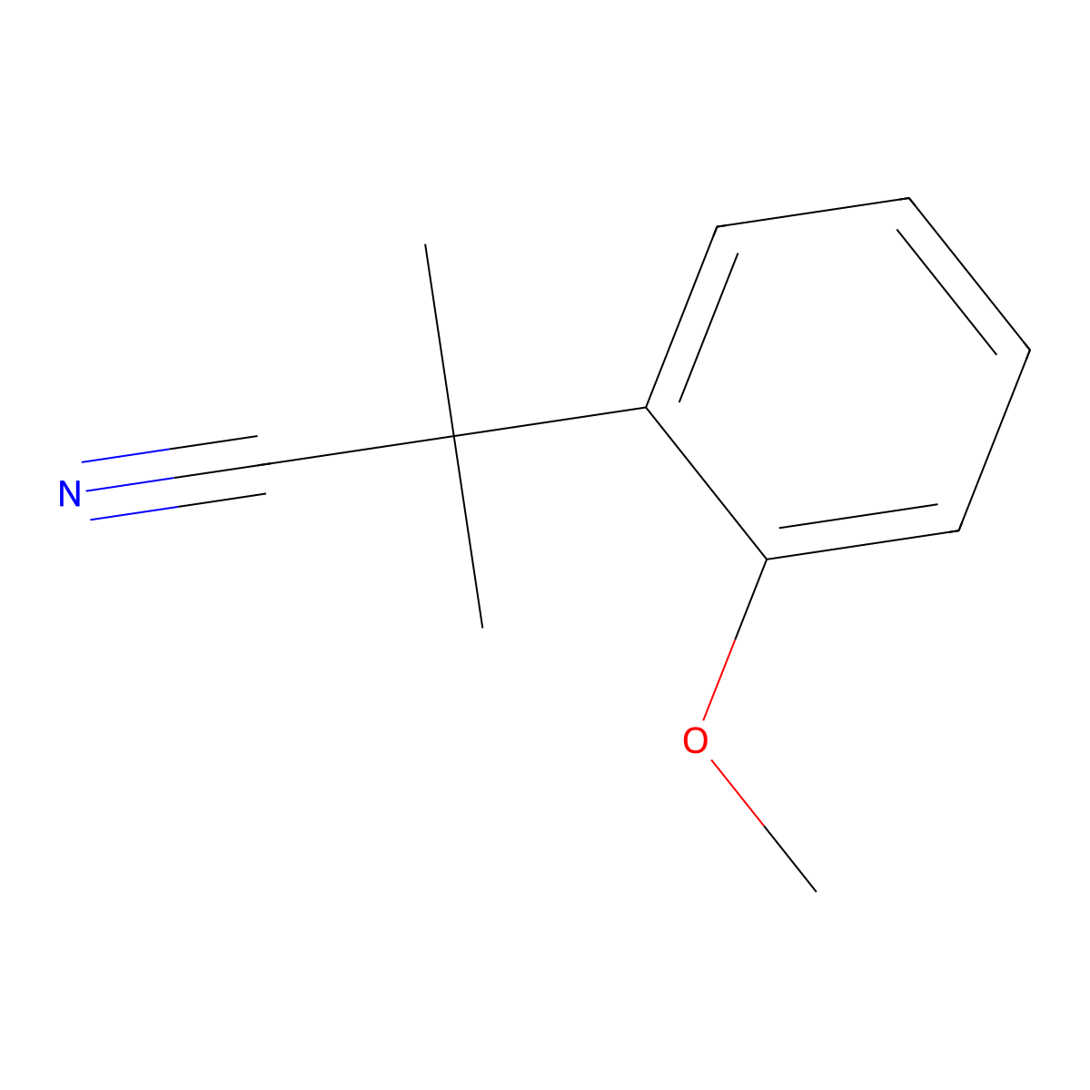 2-(2-Methoxyphenyl)-2-methylpropanenitrile molecular structure, CAS 13524-75-9
